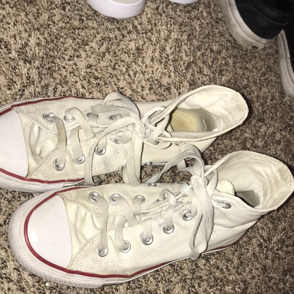 White hightop converse